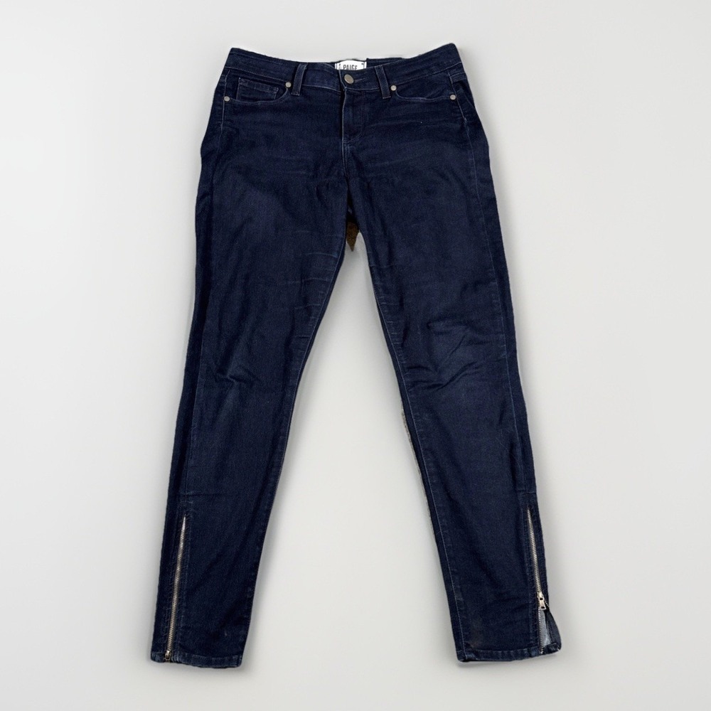 Paige Verdugo Ankle Jeans Womens 29 Dark Blue Skinny Zip Ankle Stretch Indigo